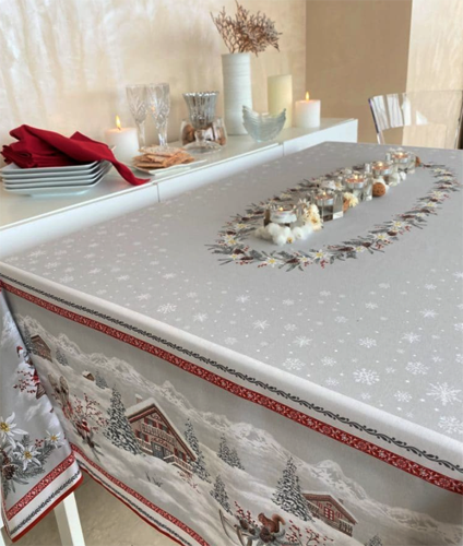 French coated or cotton tablecloth (Megeve) - Click Image to Close